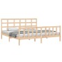 Bed frame with solid wood headboard 200x200 cm by vidaXL, Beds and slatted bases - Ref: Foro24-3192121, Price: 142,82 €, Disc...