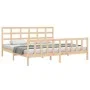 Bed frame with solid wood headboard 200x200 cm by vidaXL, Beds and slatted bases - Ref: Foro24-3192121, Price: 141,05 €, Disc...