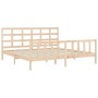 Bed frame with solid wood headboard 200x200 cm by vidaXL, Beds and slatted bases - Ref: Foro24-3192121, Price: 142,82 €, Disc...