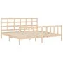 Bed frame with solid wood headboard 200x200 cm by vidaXL, Beds and slatted bases - Ref: Foro24-3192121, Price: 141,05 €, Disc...