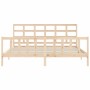 Bed frame with solid wood headboard 200x200 cm by vidaXL, Beds and slatted bases - Ref: Foro24-3192121, Price: 142,82 €, Disc...