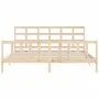 Bed frame with solid wood headboard 200x200 cm by vidaXL, Beds and slatted bases - Ref: Foro24-3192121, Price: 141,05 €, Disc...