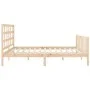 Bed frame with solid wood headboard 200x200 cm by vidaXL, Beds and slatted bases - Ref: Foro24-3192121, Price: 141,05 €, Disc...