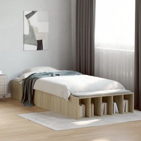 Estructura de cama madera de ingeniería roble Sonoma 100x200 cm