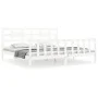 White solid wood bed frame with headboard 200x200 cm by vidaXL, Beds and slatted bases - Ref: Foro24-3192577, Price: 157,54 €...