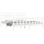 Weißer Massivholzbettrahmen mit Kopfteil 200x200 cm von vidaXL, Betten und Lattenroste - Ref: Foro24-3192577, Preis: 159,90 €...