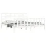 White solid wood bed frame with headboard 200x200 cm by vidaXL, Beds and slatted bases - Ref: Foro24-3192577, Price: 157,54 €...