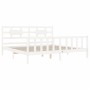 Weißer Massivholzbettrahmen mit Kopfteil 200x200 cm von vidaXL, Betten und Lattenroste - Ref: Foro24-3192577, Preis: 159,90 €...