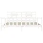 White solid wood bed frame with headboard 200x200 cm by vidaXL, Beds and slatted bases - Ref: Foro24-3192577, Price: 157,54 €...