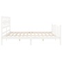 Weißer Massivholzbettrahmen mit Kopfteil 200x200 cm von vidaXL, Betten und Lattenroste - Ref: Foro24-3192577, Preis: 159,90 €...