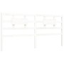 White solid wood bed frame with headboard 200x200 cm by vidaXL, Beds and slatted bases - Ref: Foro24-3192577, Price: 159,90 €...