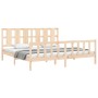 Bed frame with solid wood headboard 200x200 cm by vidaXL, Beds and slatted bases - Ref: Foro24-3192251, Price: 151,70 €, Disc...