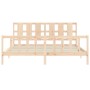 Bed frame with solid wood headboard 200x200 cm by vidaXL, Beds and slatted bases - Ref: Foro24-3192251, Price: 151,70 €, Disc...