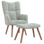 Sillón de relax con taburete de terciopelo gris claro