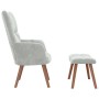 Sillón de relax con taburete de terciopelo gris claro