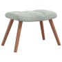Sillón de relax con taburete de terciopelo gris claro