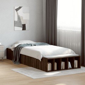 Estructura de cama madera de ingeniería marrón roble 90x190 cm Estructura de cama madera de ingeniería marrón roble 90x190 cm
