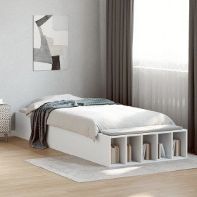 Estructura de cama madera de ingeniería blanca 75x190 cm Estructura de cama madera de ingeniería blanca 75x190 cm
