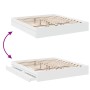 Estructura cama con cajones madera ingeniería blanca 200x200 cm