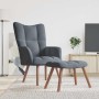 Sillón de relax con taburete terciopelo gris oscuro