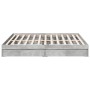 Cama con cajones madera ingeniería gris hormigón 200x200 cm