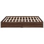 Cama con cajones madera ingeniería marrón roble 200x200 cm