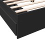 Estructura cama con cajones madera ingeniería negra 180x200 cm