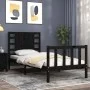 Single bed frame with black solid wood headboard by vidaXL, Beds and slatted bases - Ref: Foro24-3192780, Price: 132,11 €, Di...