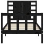 Single bed frame with black solid wood headboard by vidaXL, Beds and slatted bases - Ref: Foro24-3192780, Price: 133,92 €, Di...