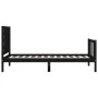 Single bed frame with black solid wood headboard by vidaXL, Beds and slatted bases - Ref: Foro24-3192780, Price: 132,11 €, Di...