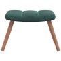 Sillón de relax con taburete terciopelo verde oscuro