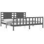 Grauer Massivholzbettrahmen mit Kopfteil 200x200cm von vidaXL, Betten und Lattenroste - Ref: Foro24-3192838, Preis: 184,44 €,...