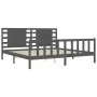 Grauer Massivholzbettrahmen mit Kopfteil 200x200cm von vidaXL, Betten und Lattenroste - Ref: Foro24-3192838, Preis: 184,44 €,...