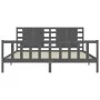 Grauer Massivholzbettrahmen mit Kopfteil 200x200cm von vidaXL, Betten und Lattenroste - Ref: Foro24-3192838, Preis: 184,44 €,...