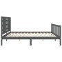 Estructura de cama con cabecero madera maciza gris 200x200cm de vidaXL, Camas y somieres - Ref: Foro24-3192838, Precio: 186,7...