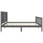 Estructura de cama con cabecero madera maciza gris 200x200cm de vidaXL, Camas y somieres - Ref: Foro24-3192838, Precio: 184,4...