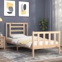 Estructura de cama con cabecero madera maciza 90x200 cm de vidaXL, Camas y somieres - Ref: Foro24-3192866, Precio: 88,20 €, D...