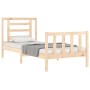 Estructura de cama con cabecero madera maciza 90x200 cm de vidaXL, Camas y somieres - Ref: Foro24-3192866, Precio: 88,20 €, D...