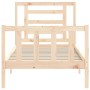 Estructura de cama con cabecero madera maciza 90x200 cm de vidaXL, Camas y somieres - Ref: Foro24-3192866, Precio: 88,20 €, D...
