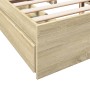 Cama con cajones madera ingeniería roble Sonoma 160x200 cm