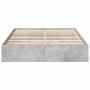 Cama con cajones madera ingeniería gris hormigón 160x200 cm