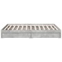 Cama con cajones madera ingeniería gris hormigón 160x200 cm