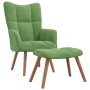 Sillón de relax con taburete de terciopelo verde claro