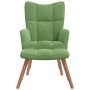 Sillón de relax con taburete de terciopelo verde claro