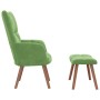 Sillón de relax con taburete de terciopelo verde claro