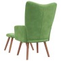 Sillón de relax con taburete de terciopelo verde claro