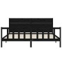 Bed frame with black solid wood headboard 200x200 cm by vidaXL, Beds and slatted bases - Ref: Foro24-3192775, Price: 225,47 €...