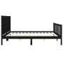 Bed frame with black solid wood headboard 200x200 cm by vidaXL, Beds and slatted bases - Ref: Foro24-3192775, Price: 225,47 €...