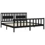Estructura de cama con cabecero madera maciza negro 200x200 cm de vidaXL, Camas y somieres - Ref: Foro24-3192450, Precio: 218...