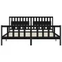 Estructura de cama con cabecero madera maciza negro 200x200 cm de vidaXL, Camas y somieres - Ref: Foro24-3192450, Precio: 218...